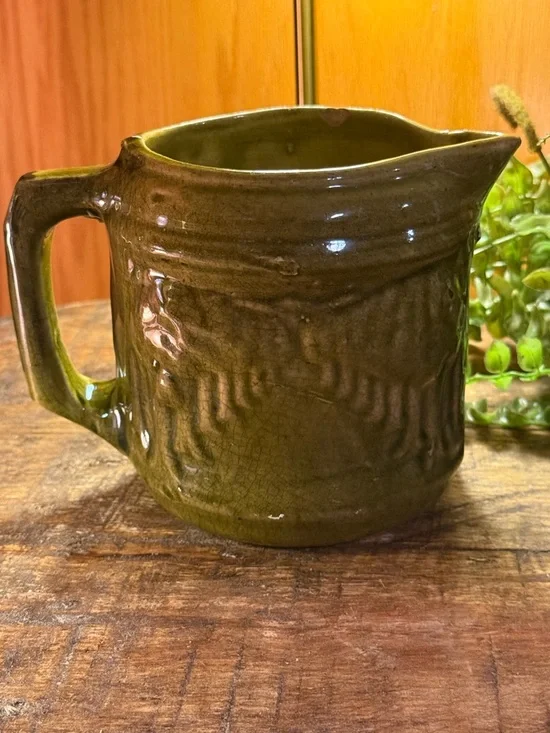 Antique Brush McCoy Water Pitcher “Avenue of Trees” 5”Tall - Picture 7 of 9